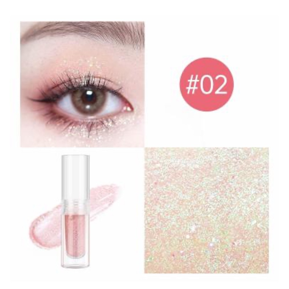YME TRANSLUCENT HOLOGRAPHIC PINK GOLD GLITTER SPARKLE LIQUID EYESHADOW #2 NIB